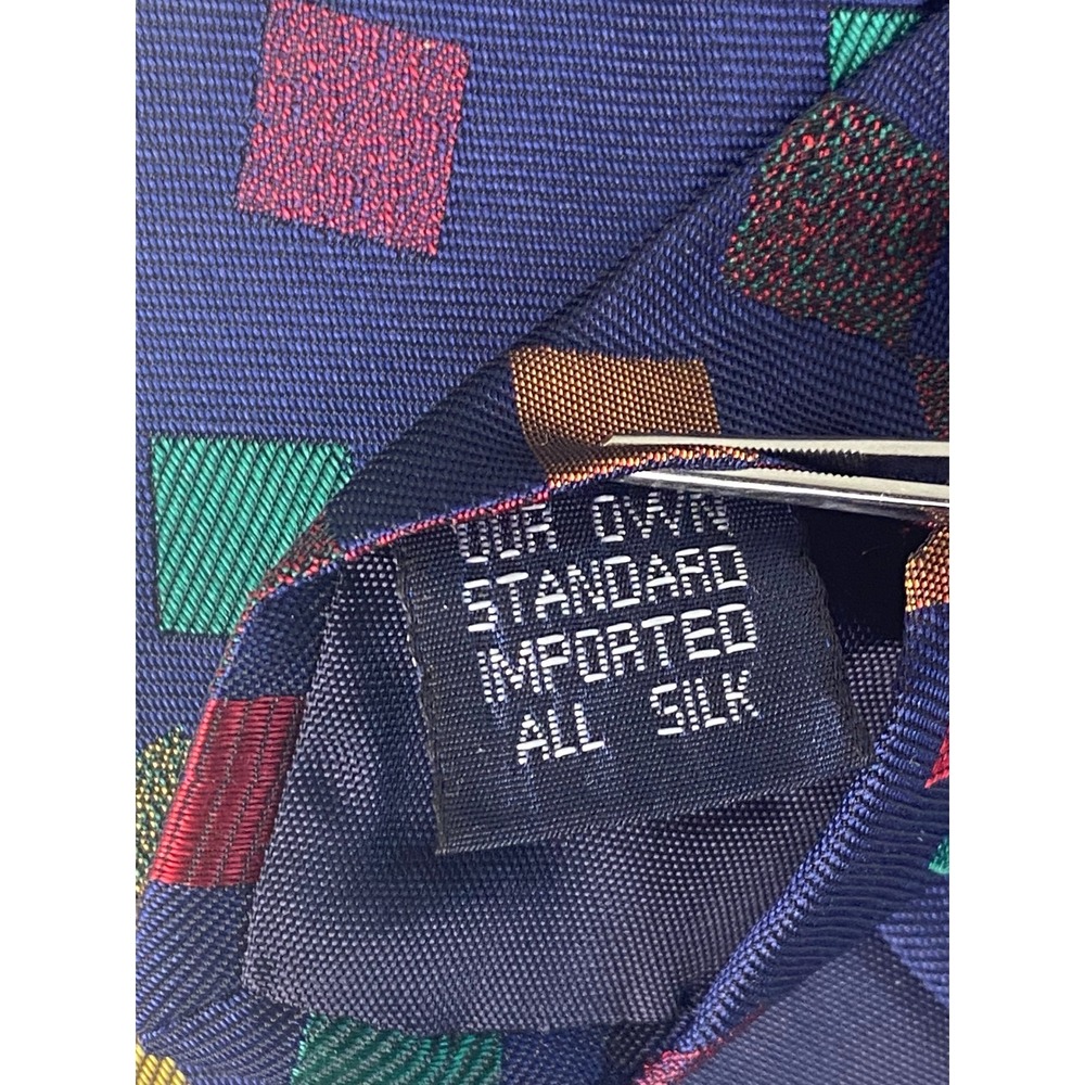 VTG Nottingham Silk Tie Mens Equestrian Horse Jockey Derby Geometric Blue 55x4 - Picture 6 of 13